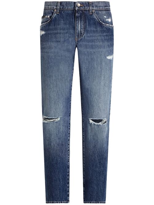 Jeans dritti con effetto vissuto DOLCE&GABBANA | GP02XDG8ME8S9001